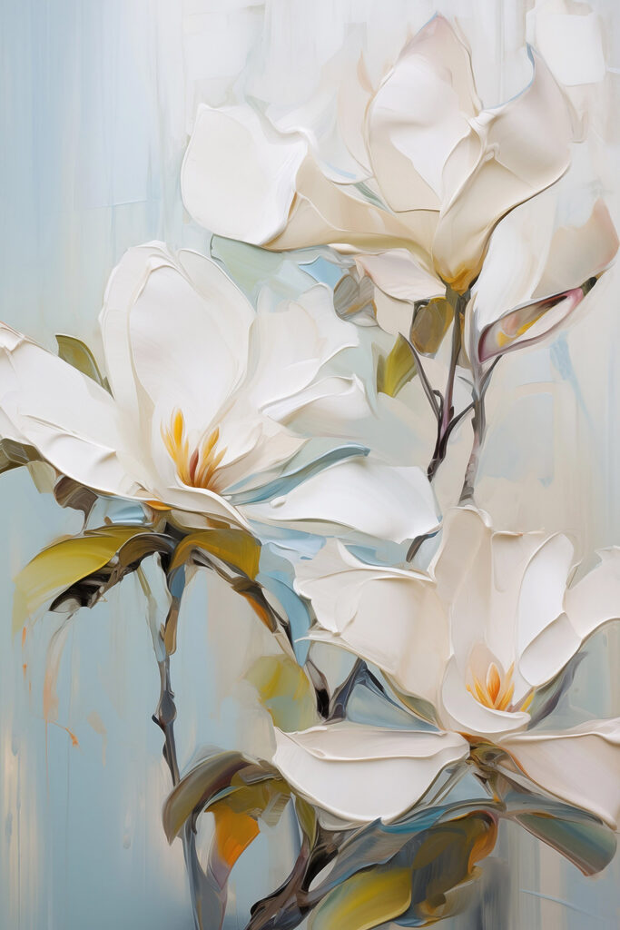 Painting of white flowers