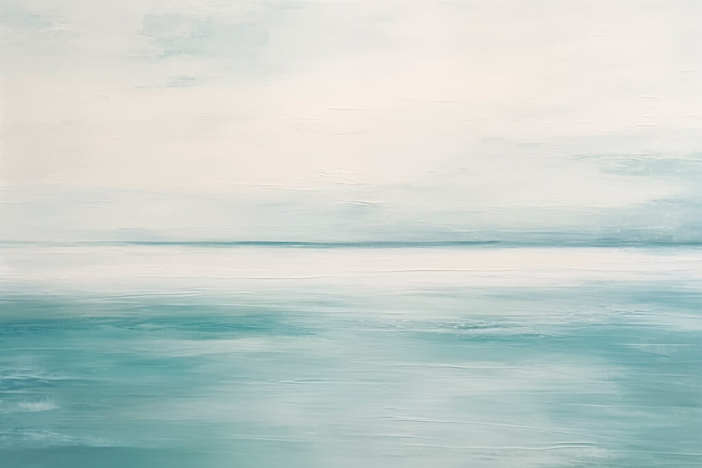 Calm ocean with a cloudy sky
