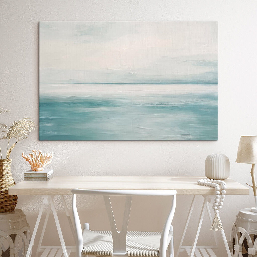 Calm ocean with a cloudy sky