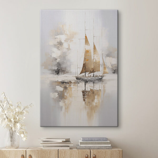 Painting of a sailboat in the water Painting of a sailboat in the water