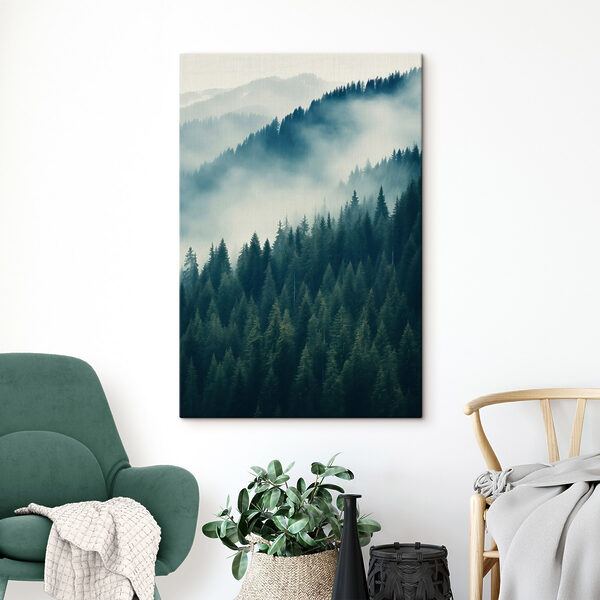 Forest of trees with fog Forest of trees with fog