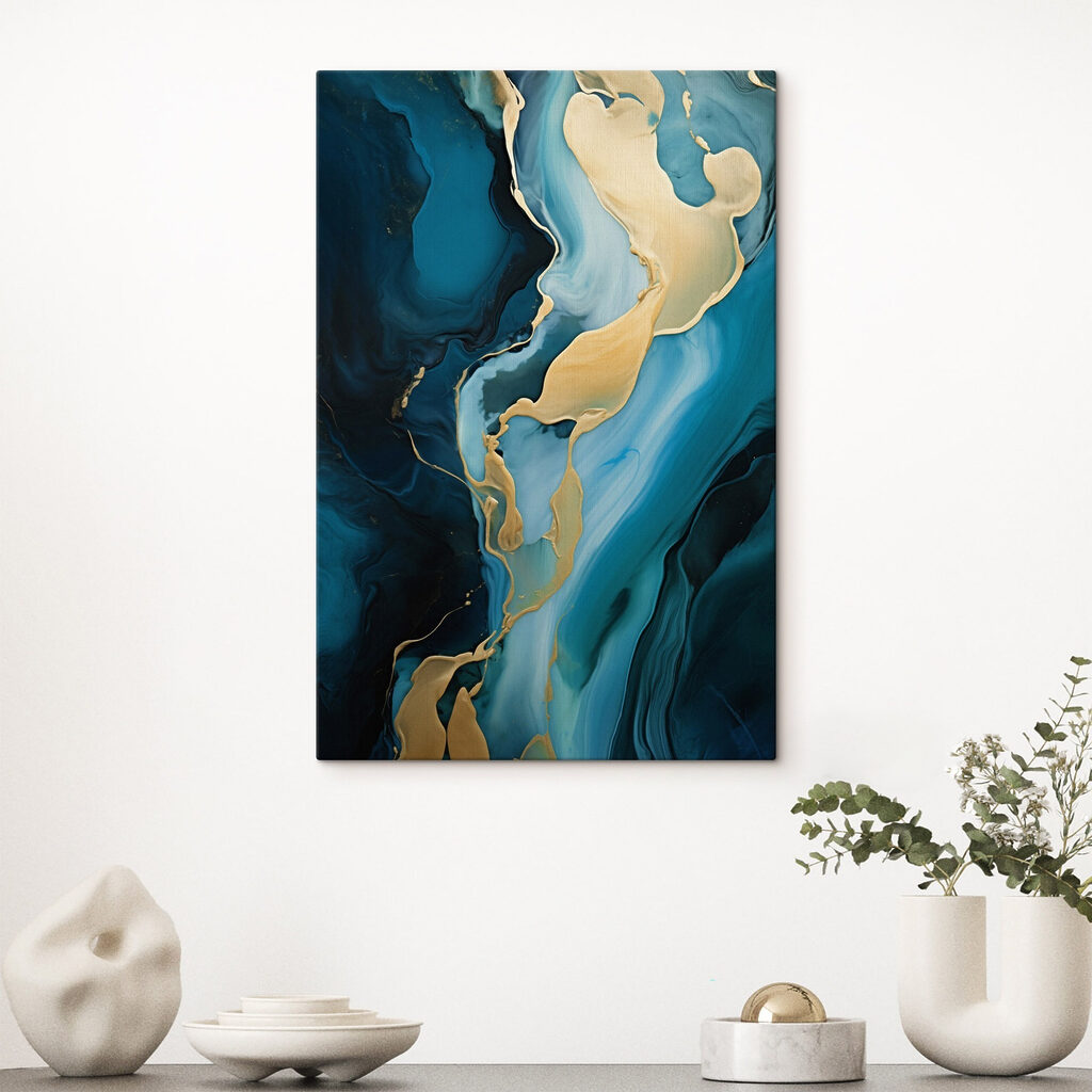 Fluid swirls of vibrant blue hues Fluid swirls of vibrant blue hues
