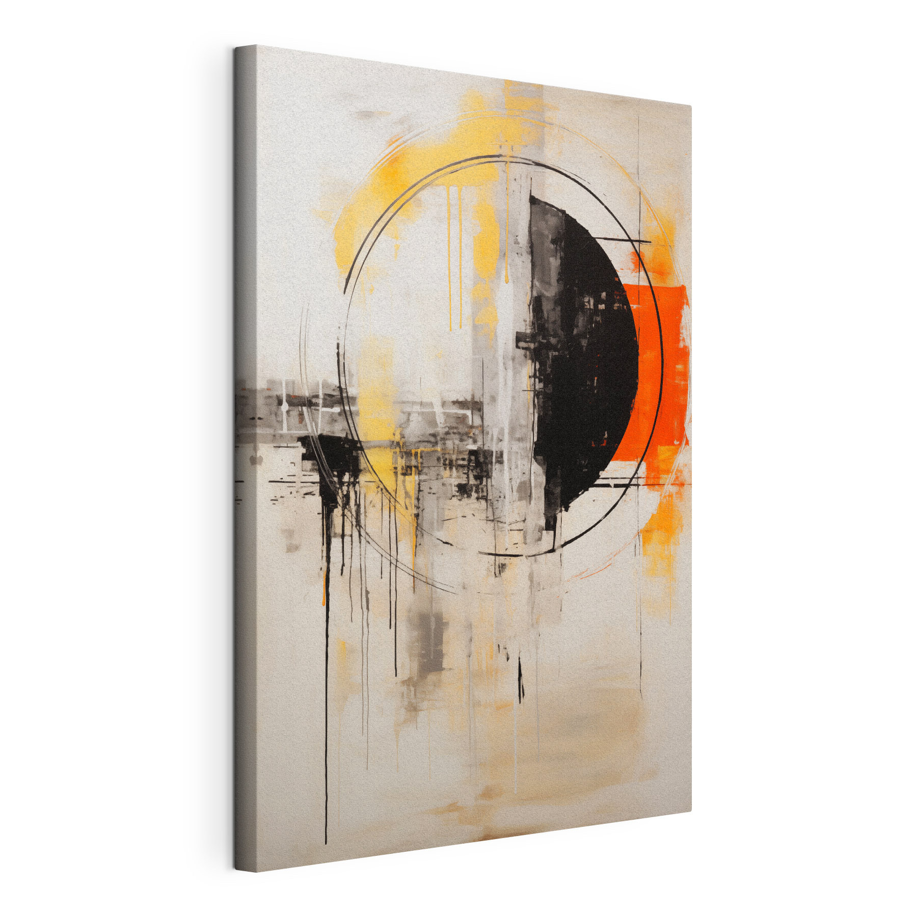 Painting of a circle and a black circle Painting of a circle and a black circle