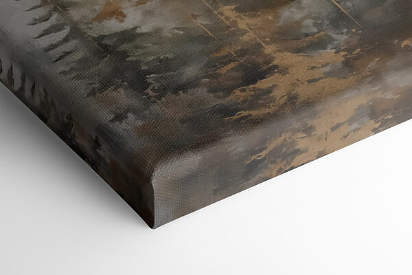 Painting of trees and mountains