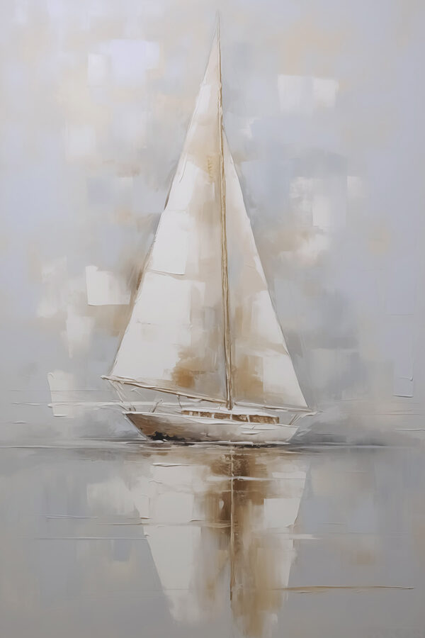 Painting of a sailboat on water Painting of a sailboat on water