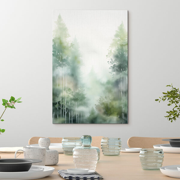 Painting of trees in the fog Painting of trees in the fog