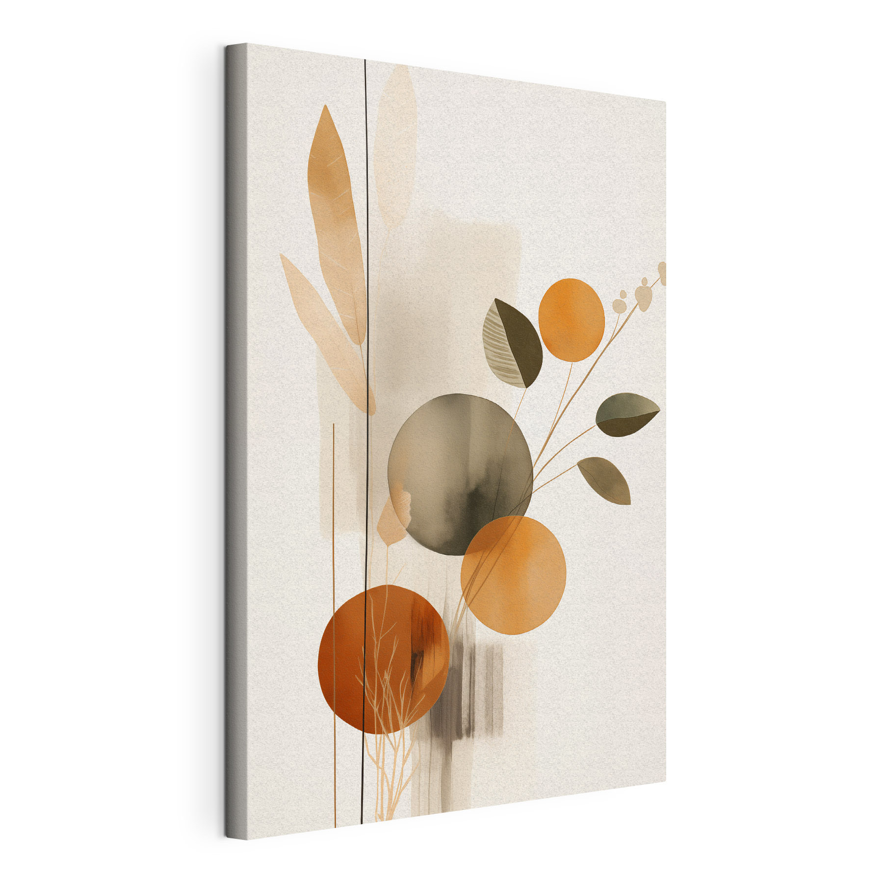 - Soft hues and botanical shapes unite