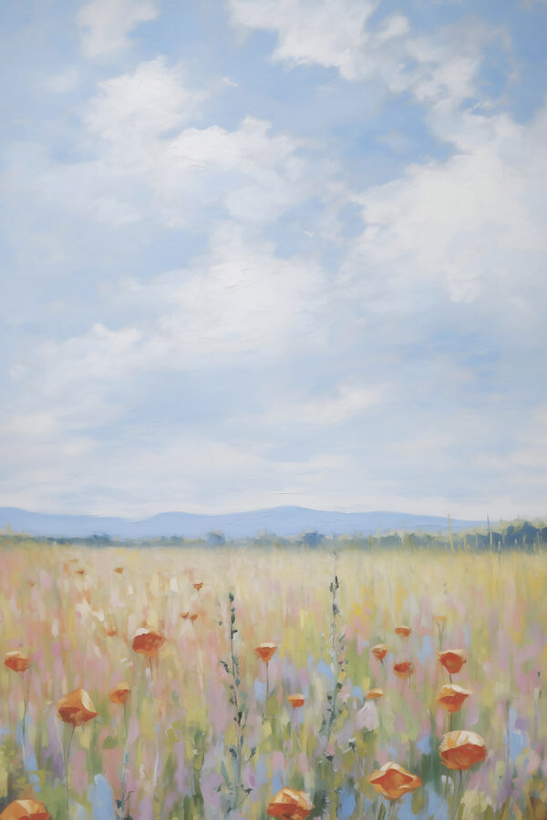 Field of flowers and grass