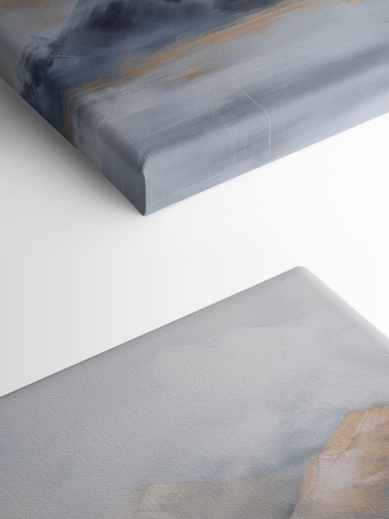 Painting of mountains and fog Painting of mountains and fog