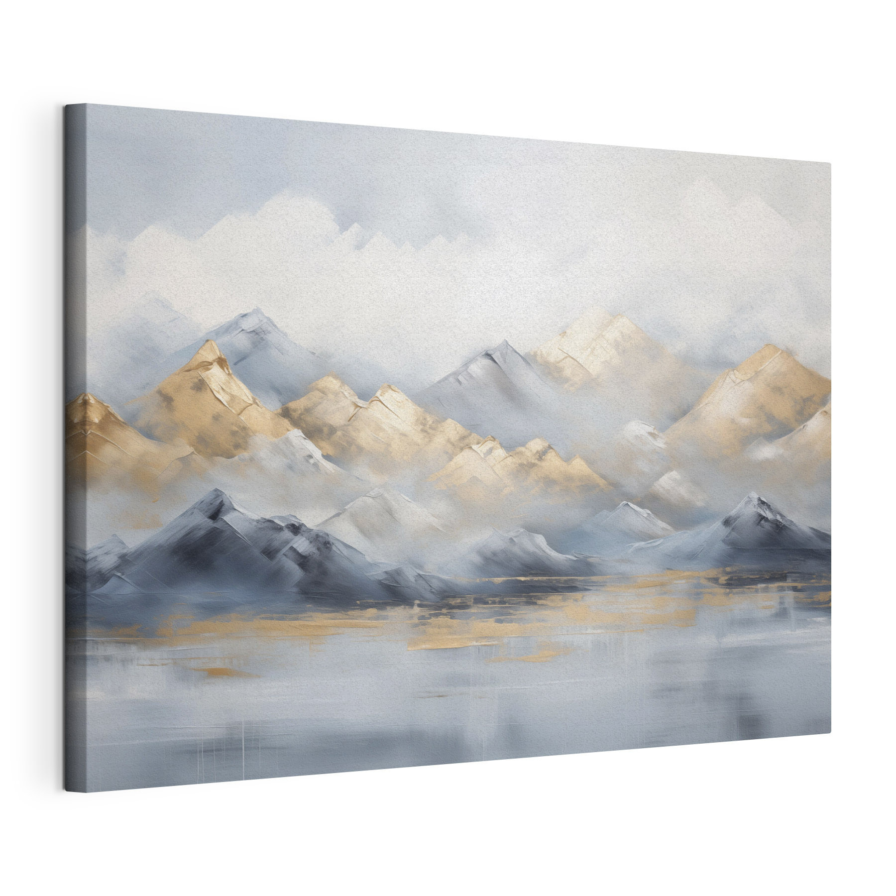 Painting of mountains and fog Painting of mountains and fog