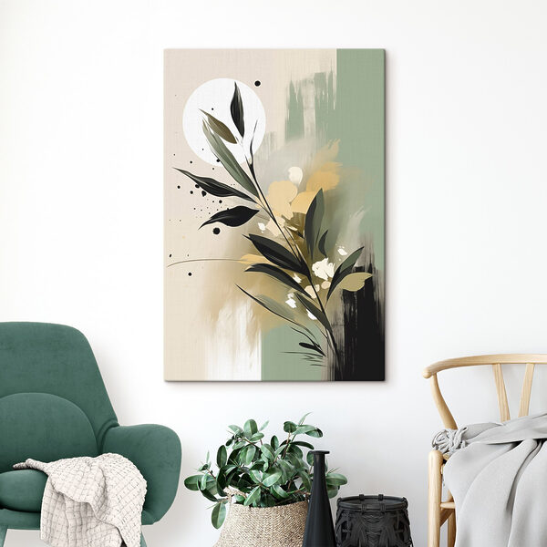 Painting of a plant with leaves