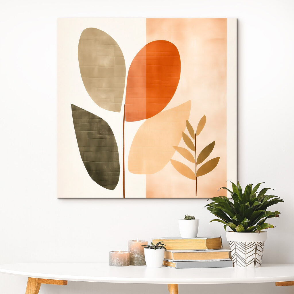 Painting of leaves and a plant