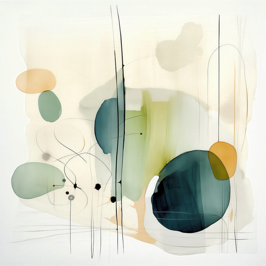 Painting of circles and lines