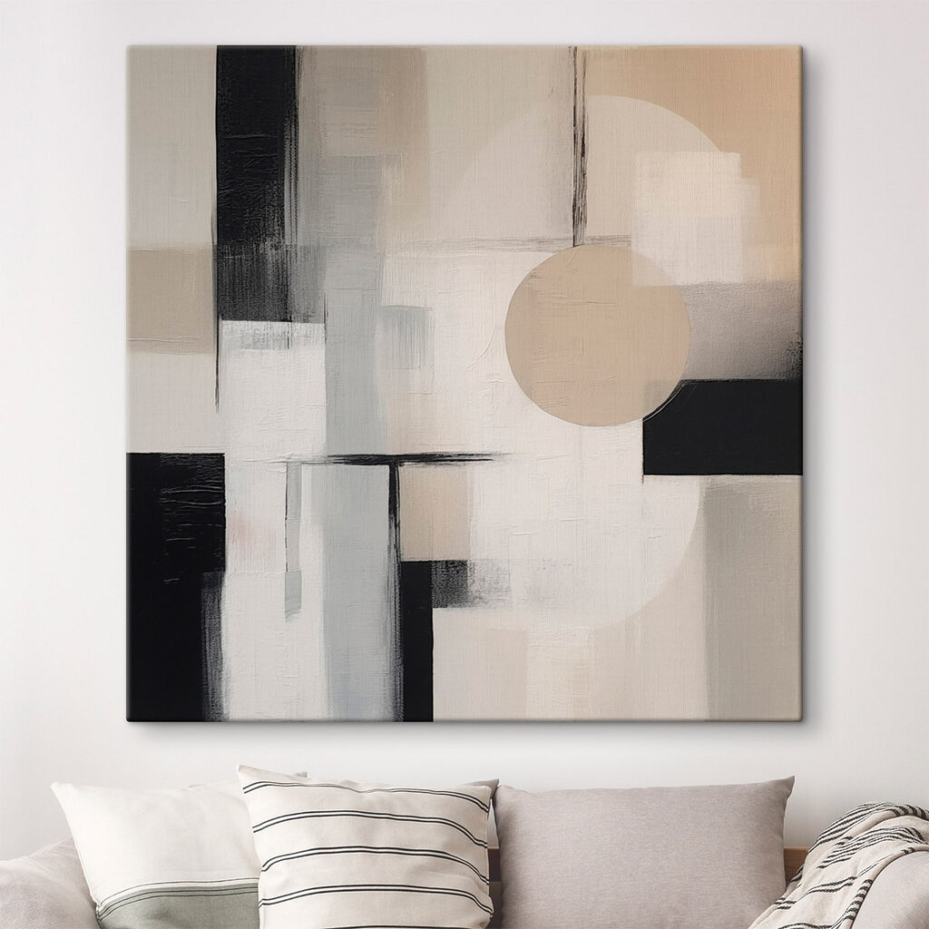 Painting of a circle and squares