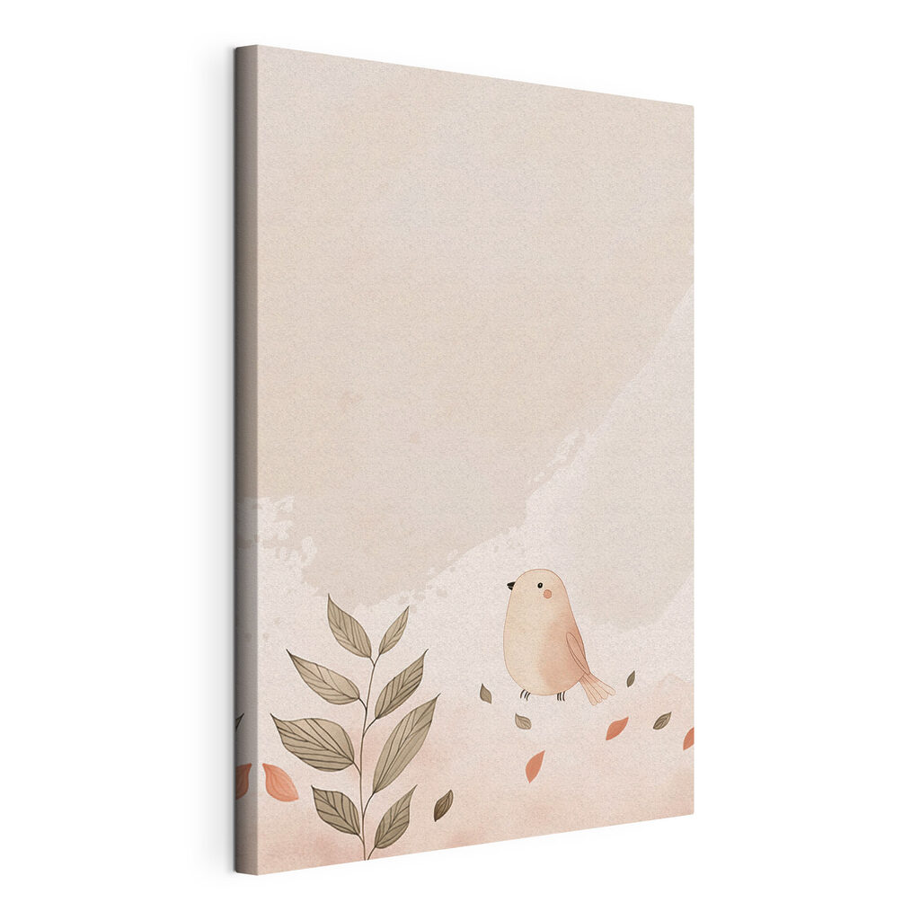 Bird and leaves on a white background Bird and leaves on a white background