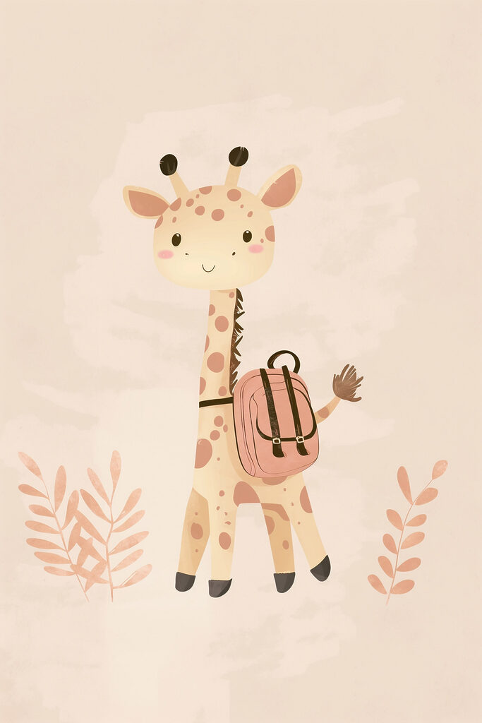 Giraffe with a backpack