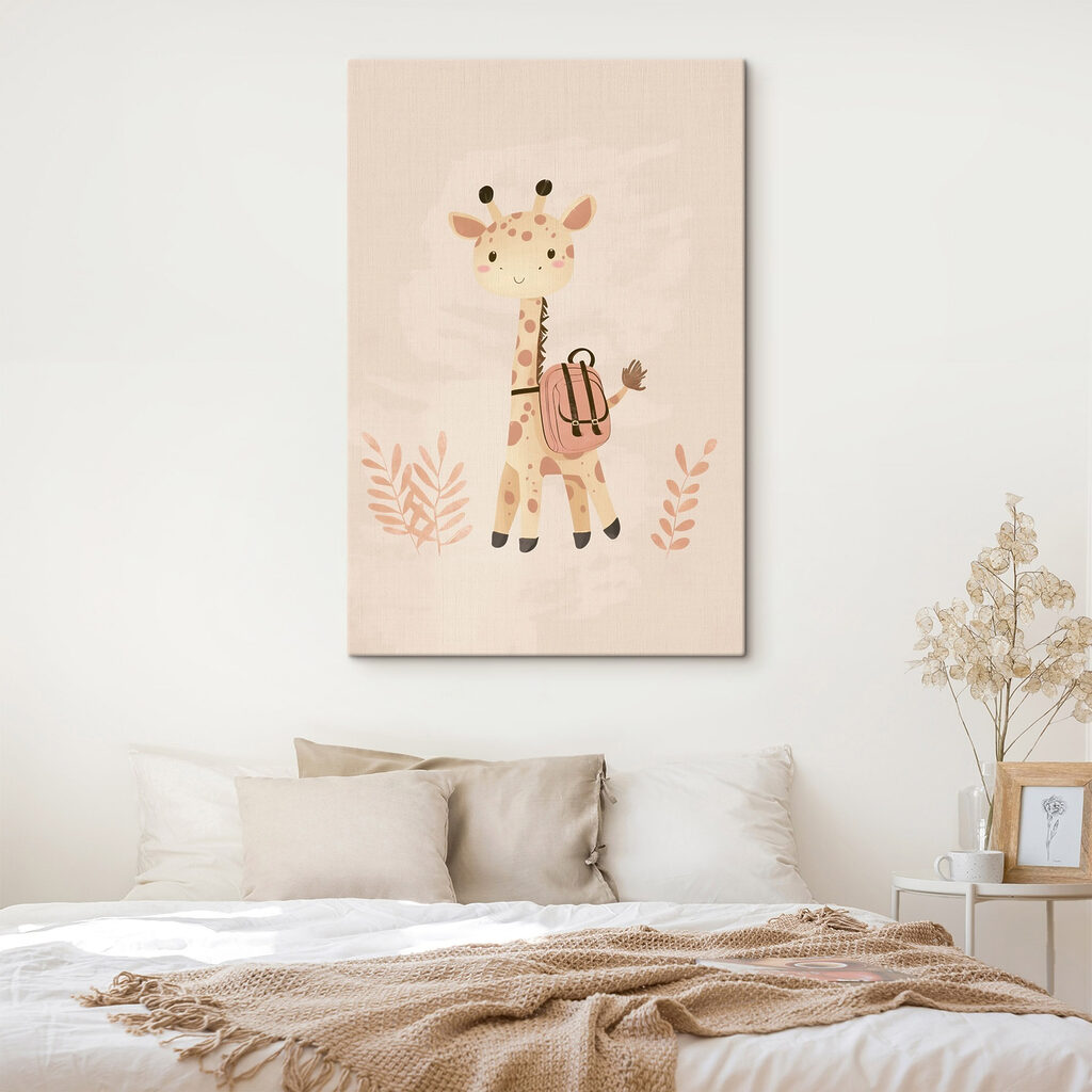 Giraffe with a backpack