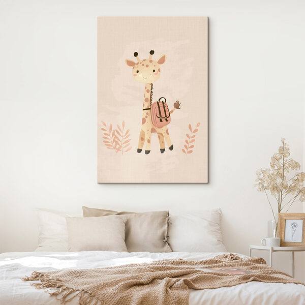 Giraffe with a backpack