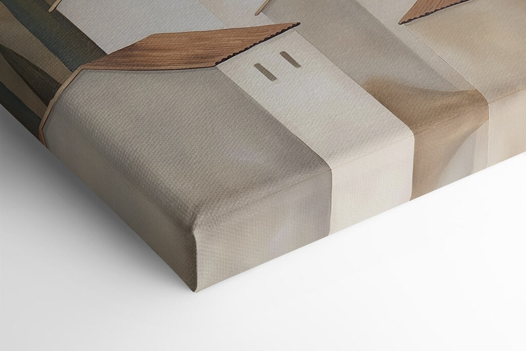 Group of white buildings with brown roofs and trees Group of white buildings with brown roofs and trees