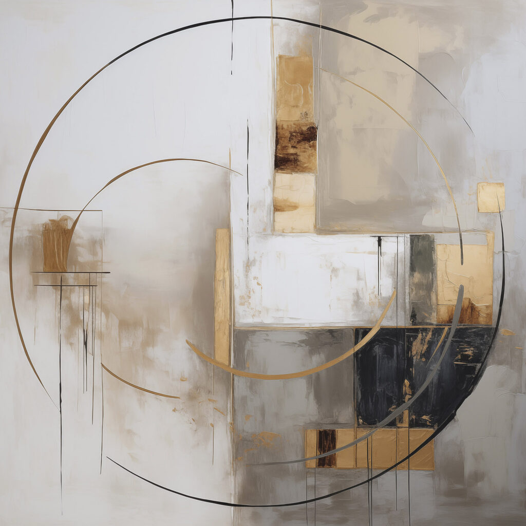 Painting of a circle and squares