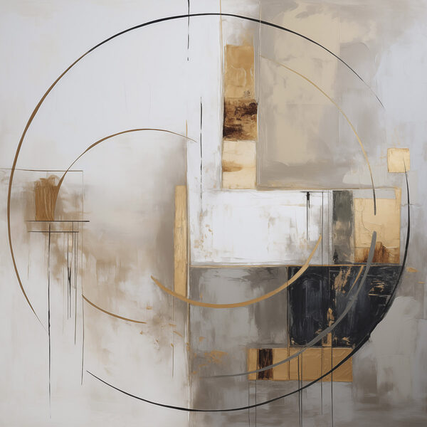 Painting of a circle and squares