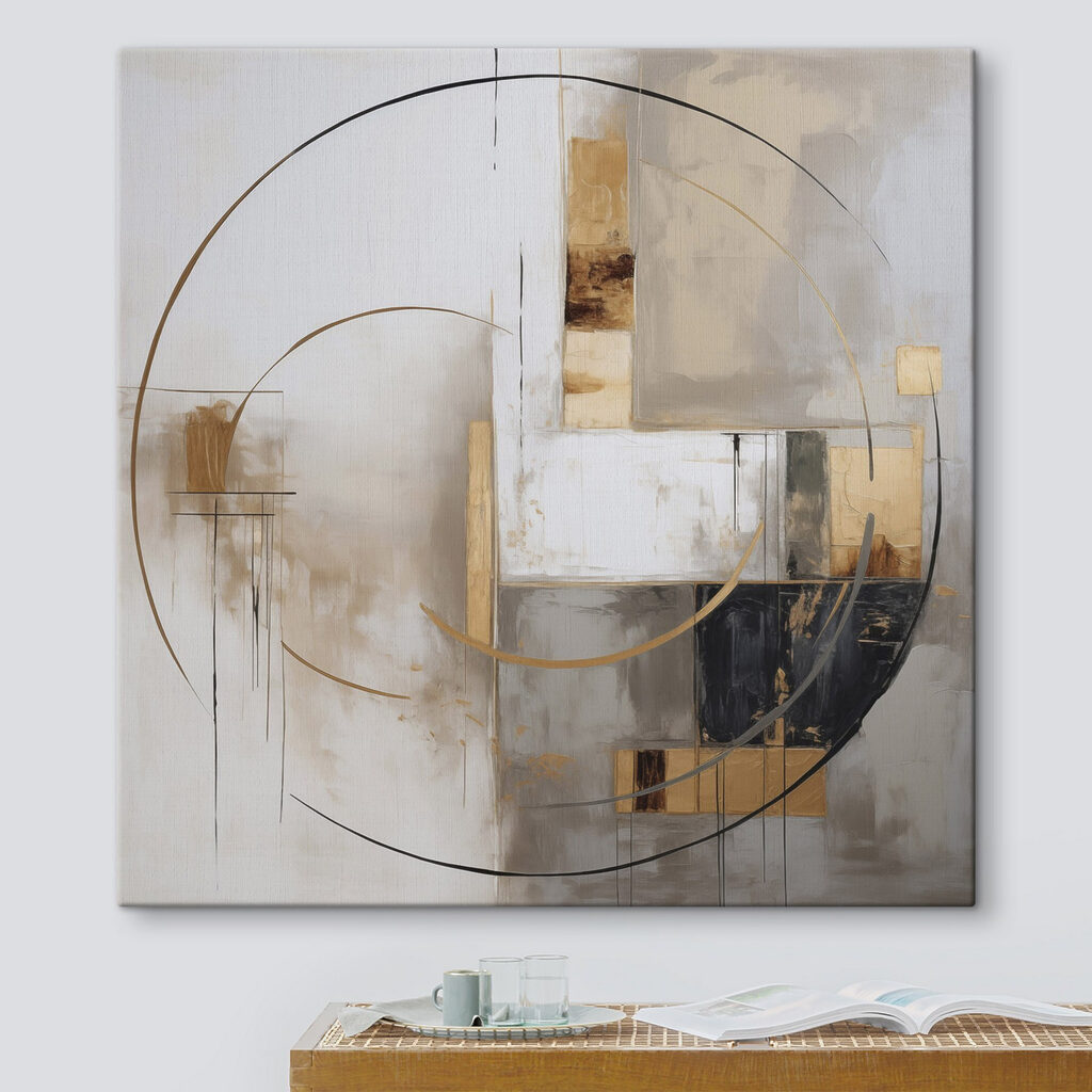 Painting of a circle and squares