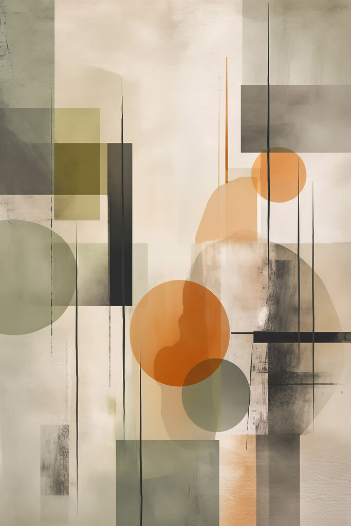 Painting of circles and squares