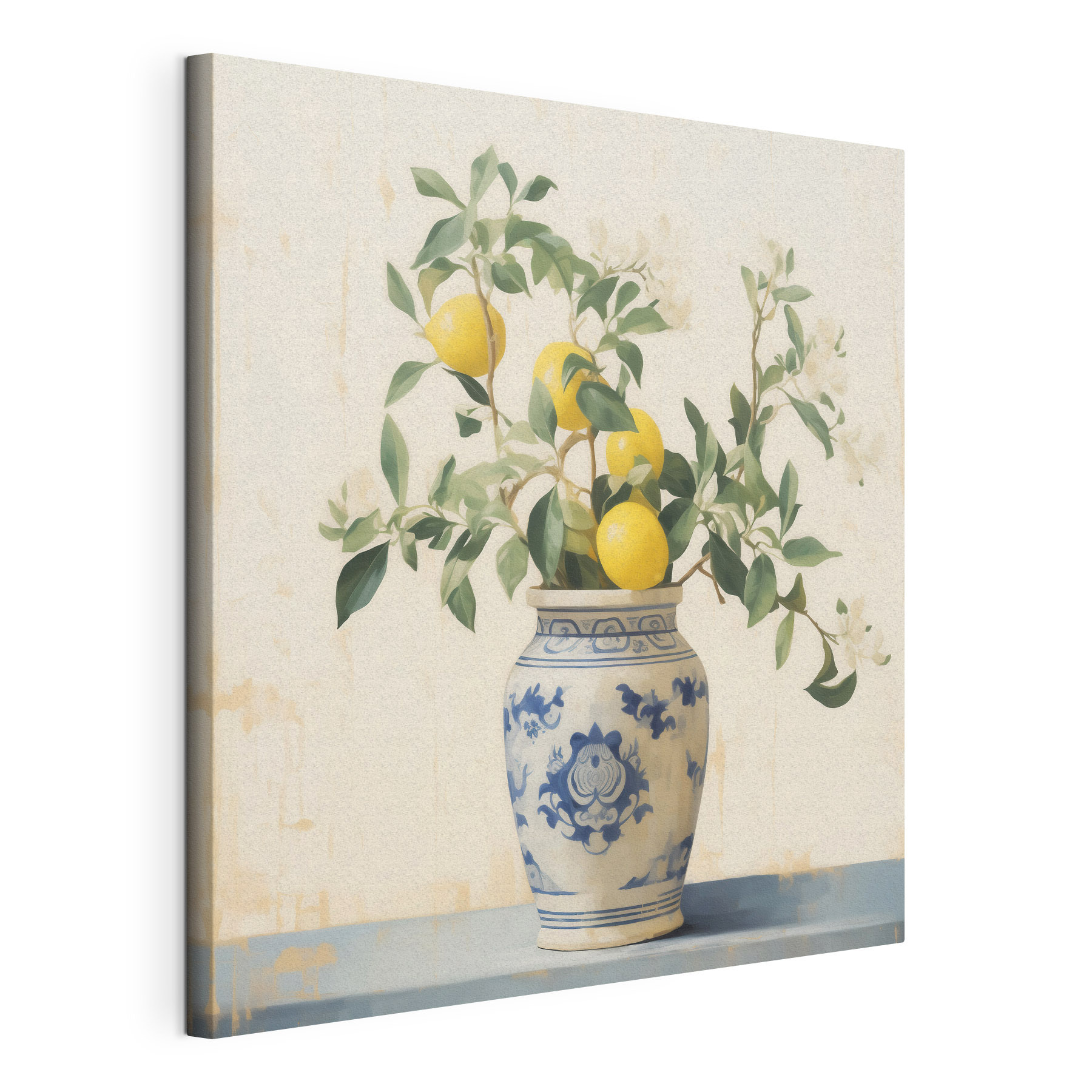 Vase with lemons in it