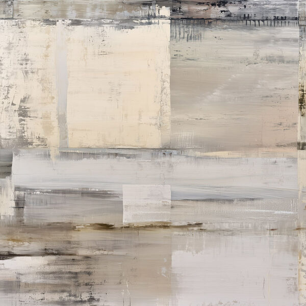 Painting of a white and brown rectangular object