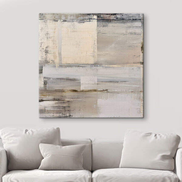 Painting of a white and brown rectangular object
