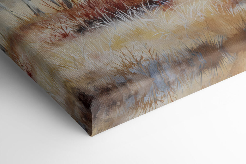 Painting of a forest with fog Painting of a forest with fog