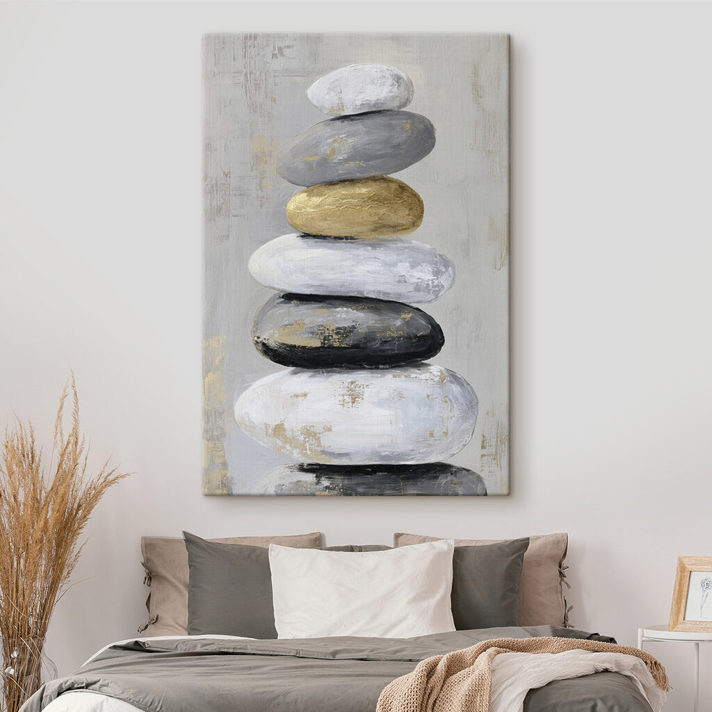Painting of a stack of rocks