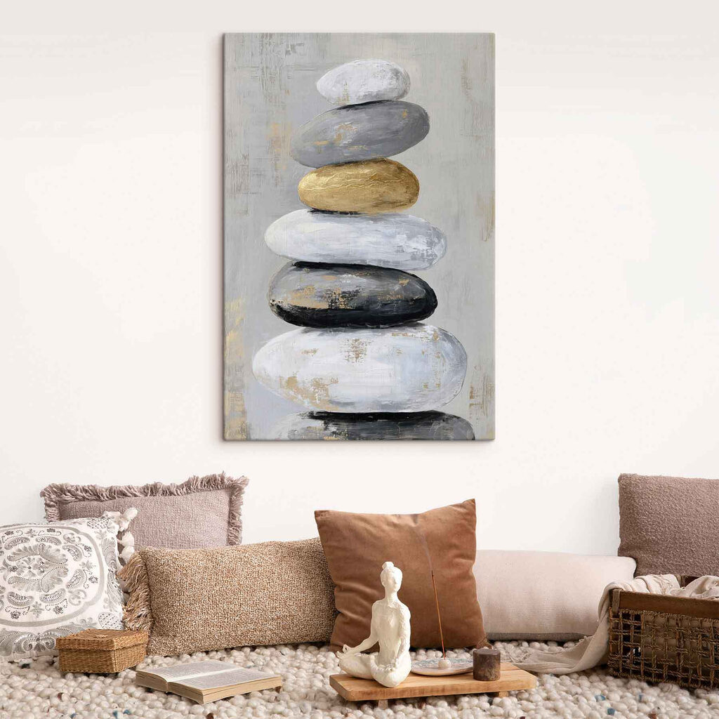 Painting of a stack of rocks