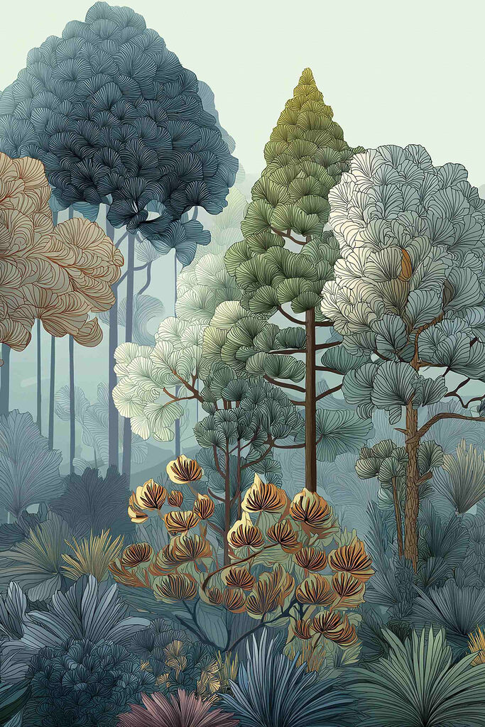 Painting of trees and plants Painting of trees and plants