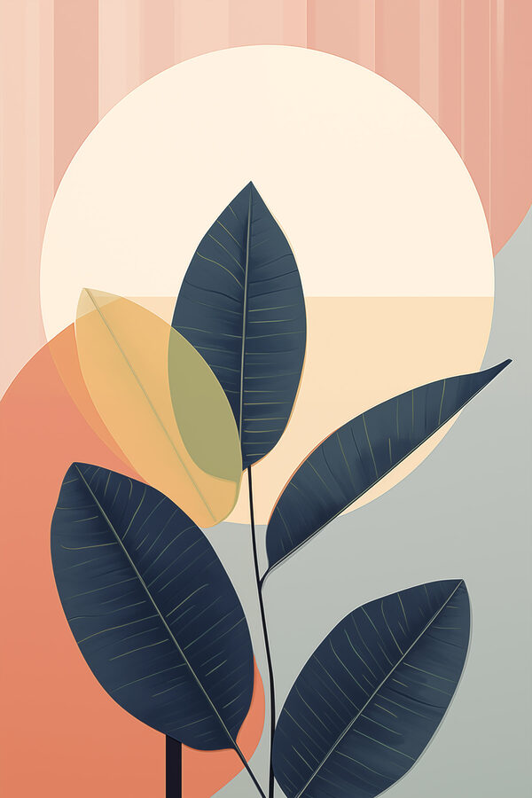 Plant with leaves and a circle
