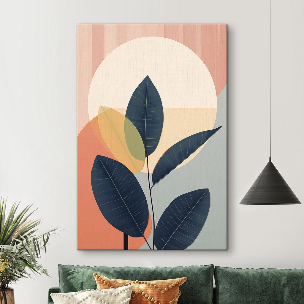 Plant with leaves and a circle
