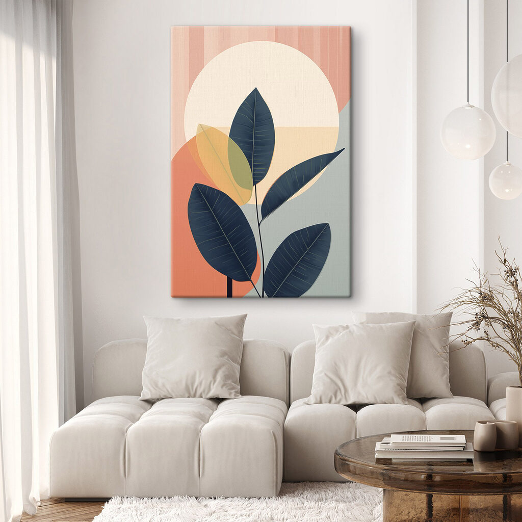 Plant with leaves and a circle