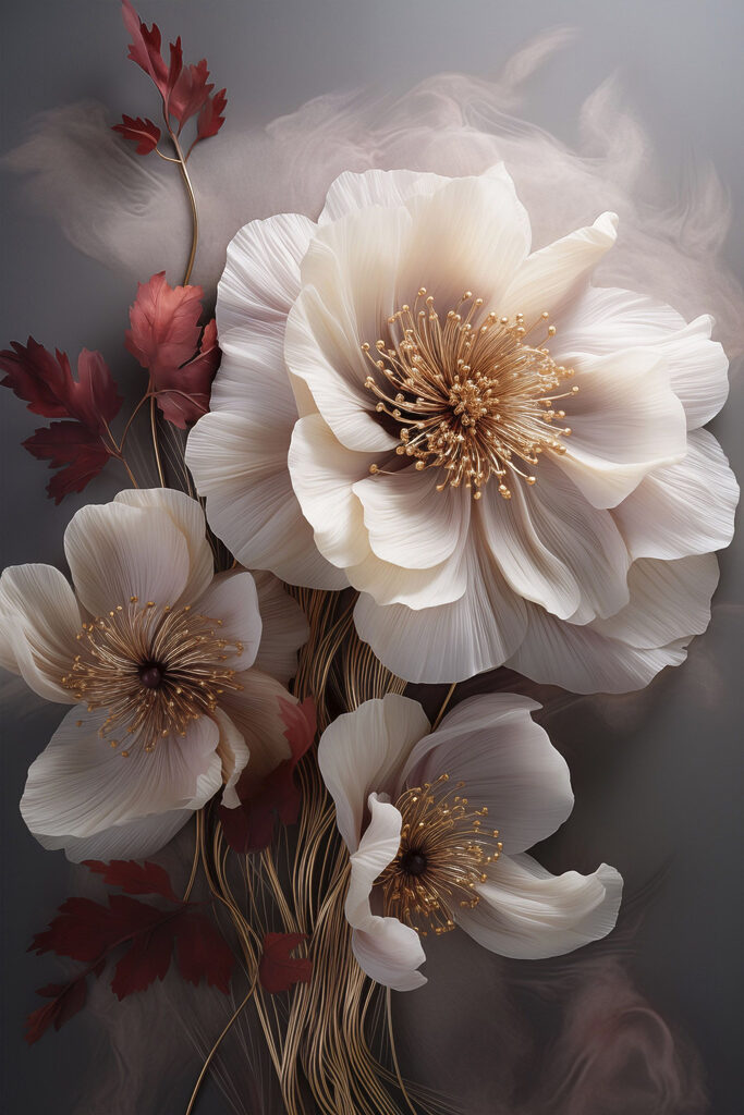 - Elegant florals in soft hues