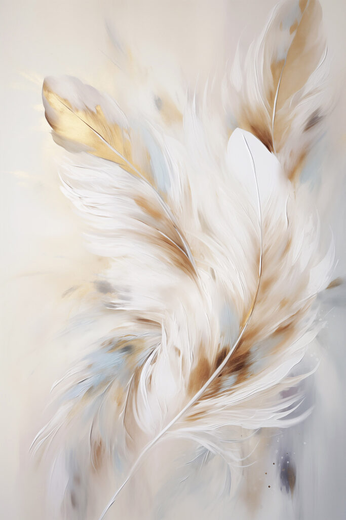 Soft feathers in gentle colors