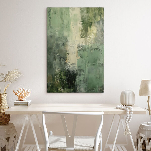 Green and white painting Green and white painting