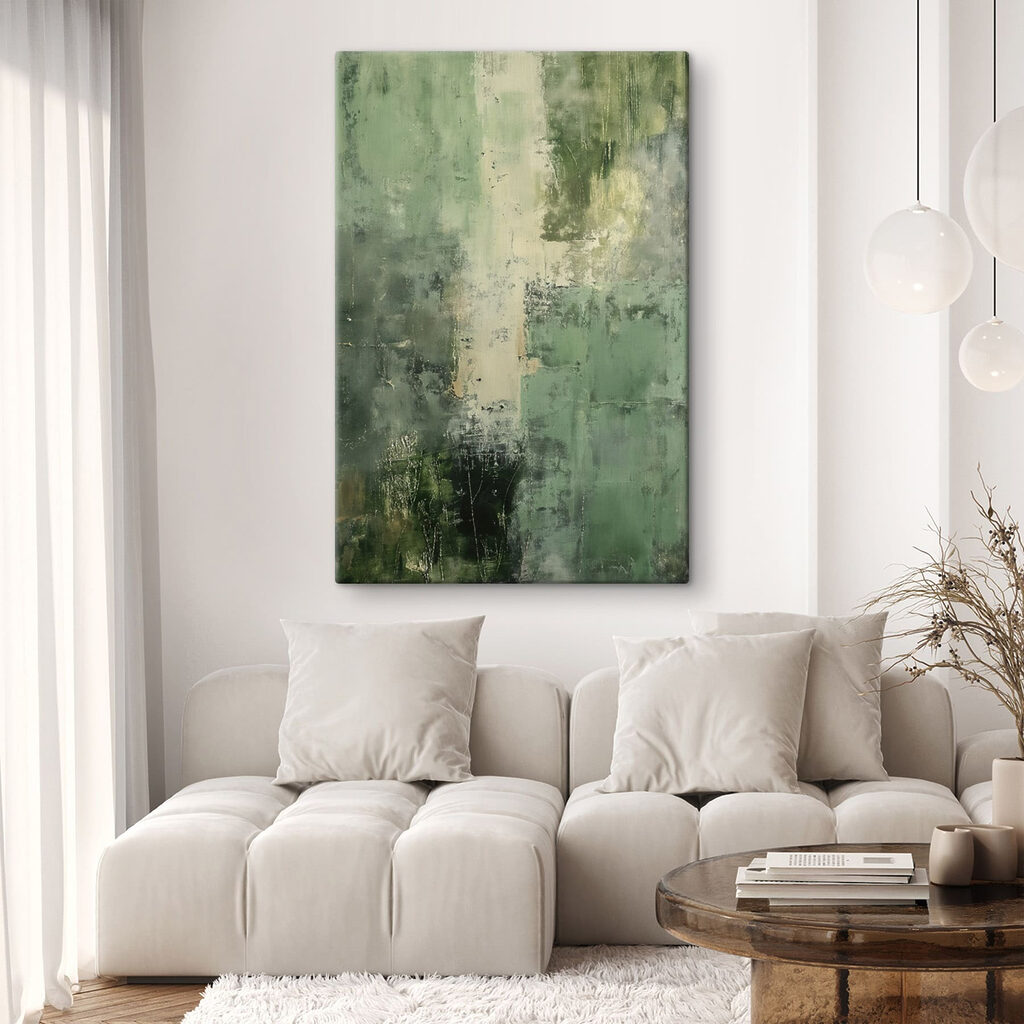 Green and white painting Green and white painting
