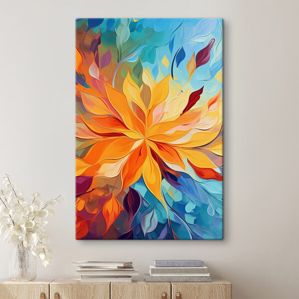 Colorful flower with many leaves Colorful flower with many leaves