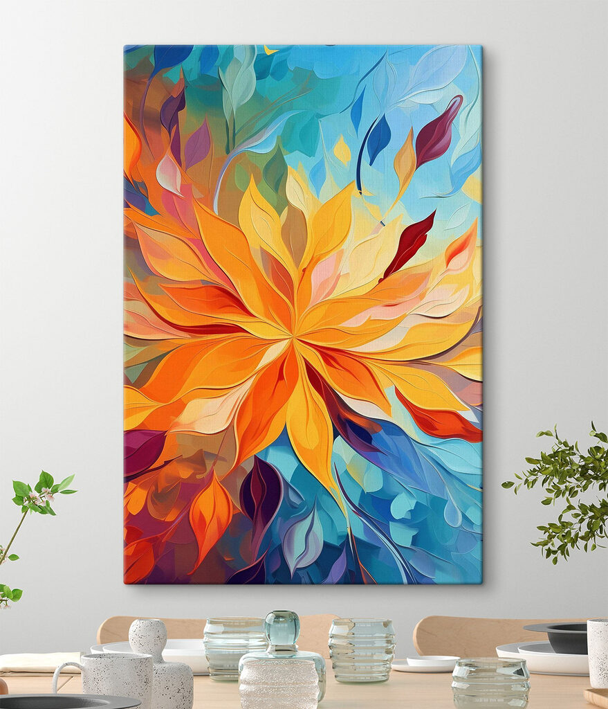 Colorful flower with many leaves Colorful flower with many leaves