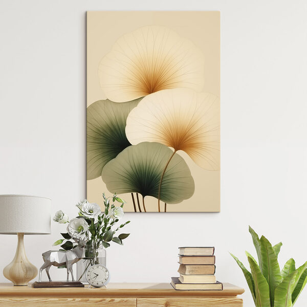 Delicate leaves, soft earth tones