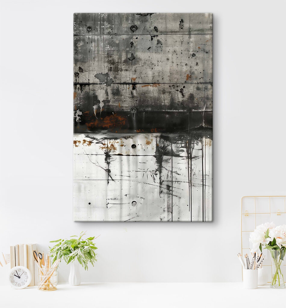 Black and white wall with rust stains Black and white wall with rust stains