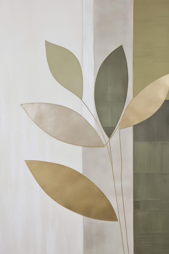 Painting of leaves on a wall