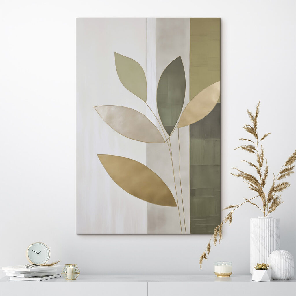 Painting of leaves on a wall