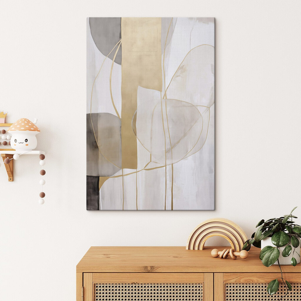 Painting of a white and grey art