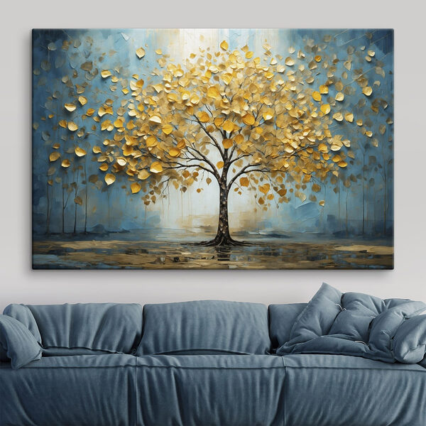 Painting of a tree with yellow leaves