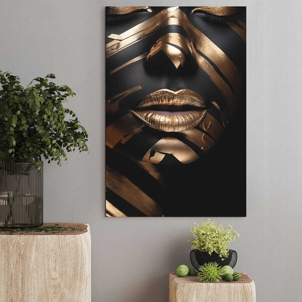 - Striking face art and bold lines